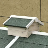 PawHut Wooden Chicken Coop Hen House with Removable Tray and Nest Box, 71" Rabbit Hutch and Poultry Cage with Ventilated Holes , White(m-10)