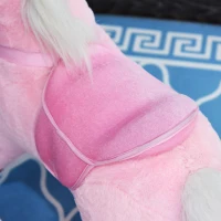 Qaba Unicorn Rocking Horse Toy with Sound for Kids  Wooden Plush Ride-On Rocker Battery Operated - Pink(m-10)