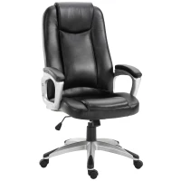 Vinsetto Executive PU Leather Rocking Gaming Office Chair Adjustable Padded Seat with Wheels Black(m-2)