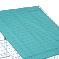 PawHut Outdoor Metal Kennel Enclosure for Small Animals Utilizable as Rabbit or Chicken Run, 87" x 41", Silver & Green(m-9)