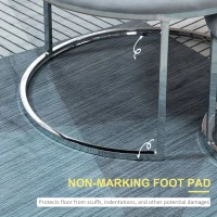 HOMCOM Nesting Coffee Table Set of 2, Round End Tables with Velvet-Feel Button Tufted Top for Living Room, Home Office, Grey(m-7)