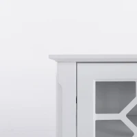 HOMCOM Sideboard Display Cabinet with Double Framed Glass Doors, 2 Adjustable Shelves, and Elevated Base, White(m-9)