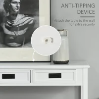 HOMCOM Console Table with 2 Storage Drawers and Open Shelf, Modern Sofa Table for Hallway, Living Room, or Bedroom, White(m-5)