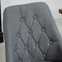 HOMCOM Modern Dining Chairs Set of 2, Button Tufted High Back Accent Chairs with Upholstered Seat, Steel Legs for Living Room, Kitchen, Study, Dark Grey(m-12)