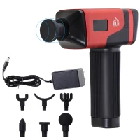 HOMCOM Handheld Massaging Gun Deep Tissue Muscle Massager  Super Quiet (20 Speed and 6 Heads)  with Travel Case(m-2)