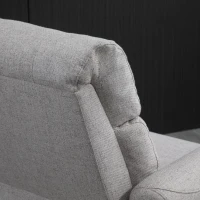 HOMCOM Manual Recliner Swivel Rocker Chair Theater Chair Single Sofa with Linen Fabric for Living Room Bedroom, Beige(m-18)
