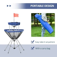 Soozier Portable Disc Golf Basket Target with 12-Chain, Easy Carry Bag, Dark Blue(m-4)