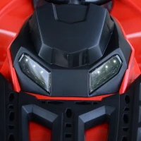 Aosom 12V Kids ATV Ride-on Four Wheeler Car with Bluetooth MP3 Real Working Headlights, Music/Radio Player, & Smooth Suspension, Red(m-9)