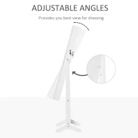 HOMCOM Floor Standing Jewelry Cabinet, Lockable Jewelry Organizer with Full-Length Mirror, and 3 Adjustable Angles, White(m-5)