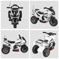 Aosom Kids Electric Pedal Motorcycle Ride-On Toy 6V Battery Powered w/ Music Horn Headlights Motorbike for Girls Boy 18-36M - White(m-8)