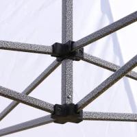 Outsunny 10' x 15' Pop Up Canopy Gazebo with 3-Level Adjustable Height, Wheeled Roller Bag, UV Fighting Roof, White(m-11)