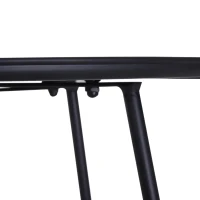 HOMCOM Iron Coffee Table Side Table Round Table Metal Frame Cross Legs Design Black(m-7)