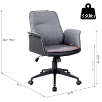 Vinsetto Modern Home Office Chair Executive Computer Task Seat Height Adjustable Swivel Rock(m-3)
