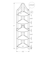 Monarch 72" Wood Grain-Look 5-Tier Corner Accent Display Bookcase - White Finish(m-4)