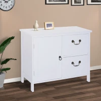 HOMCOM Storage Cabinet Floor Cabinet Drawer with Knob MDF(m-1)