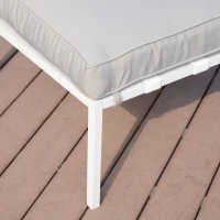 Outsunny 5 Piece Outdoor Furniture Patio Conversation Seating Set, 2 Sofa Chairs, & Coffee Table, White(m-11)