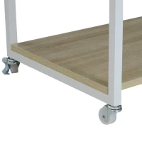 HOMCOM Rolling Garment Rack 2 Shelves Hanging Rods Oak(m-7)
