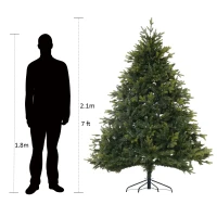 HOMCOM 7ft Artificial Christmas Tree Unlit with Metal Stand  2692 Tips Foldable Base(m-5)