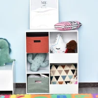 HOMCOM 3 Wooden Shelf Storage Organizer Children and Students(m-1)