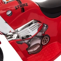 Aosom 6V Kids Motorcycle Dirt Bike Electric Battery-Powered Ride-On Toy Off-road Street Bike with Music & Horn Buttons, Stable 3-Wheel Design, & Rear Storage Space, Red(m-12)