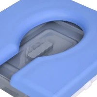 HOMCOM Accessibility Commode Wheelchair, Rolling Shower Wheelchair with 4 Castor Wheels, Rectangle Detachable Bucket, & Waterproof Design, 17" Seat Width, Blue(m-12)