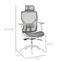 Vinsetto Adjustable Ergonomic Office Chair w/ 360° Swivel Base, 5 Star Wheels, Mesh Back(m-3)