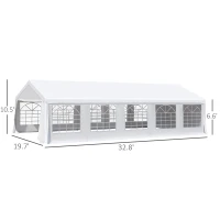 Outsunny Heavy Duty Wedding Canopy 20x32 Outdoor Shelter for Weddings, Parties, BBQ White(m-3)