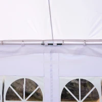 Outsunny Pagoda Party Tent w/ Removable Sidewalls Wedding Outdoor Gazebo Canopy White(m-8)