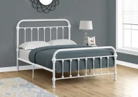 Monarch 56" Contemporary Vertical Slat Finial Metal Bed Frame - Full Size - White Finish(m-2)