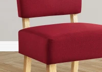 Monarch Upholstered Armless Contemporary Accent Chair with Solid Wood Legs - Red Linen-Look / Natural Wood(m-3)