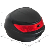 HOMCOM Detachable Scooter Motorcycle Trunk 35L Tour Tail Carrier Lockable Black(m-2)