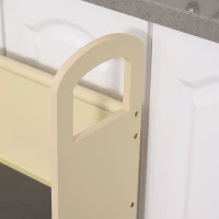 Qaba Toddler Tower Kitchen Helper for Children with 2 Non-Slip Steps and Support Handles - Natural(m-11)