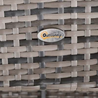 Outsunny Patio Wicker Adirondack Chair, Outdoor All-Weather Rattan Fire Pit Chair w/ Soft Cushions, Tall Curved Backrest and Comfortable Armrests for Deck or Garden, Gray(m-13)