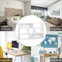 HOMCOM Versatile TV Console Stand Cabinet Wood Bookcase Storage Shelf Convertible Bookshelf White(m-4)