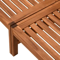 Outsunny 6 Piece L Shape Garden Sofa Set Solid Acacia Wood Garden Furniture Set with a Coffee Table for Yard and Bistro, Gray(m-13)