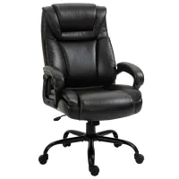 Vinsetto Big and Tall 400lbs Executive Office Chair with Wide Seat, Computer Desk Chair with High Back PU Leather Ergonomic Upholstery, Adjustable Height and Swivel Wheels, Brown(m-1)