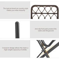 Outsunny 3PC Rattan Wicker Bistro Set w/ Folding Design, Hand Woven Rattan Table and Chairs for Outdoor, Brown(m-8)