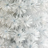 HOMCOM 5ft Prelit Artificial Christmas Tree with LED Lights, Multicolored Fiber Optics and Realistic Branch Tips, White(m-13)