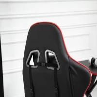Vinsetto High Back Gaming Chair, PU Leather Racing Style Gamer Computer Chair with Retractable Footrest with Lumbar Support, Pillow and Adjustable Padded Armrests, Red(m-14)