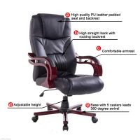 HOMCOM Deluxe High Back Executive Office Chair Seat Swivel Ergonomic Computer Desk Office Chair Furniture Black(m-4)
