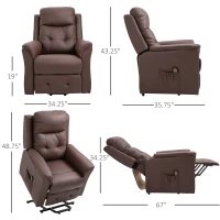 HOMCOM Power Lift Recliner Chair for Elderly 150° Reclining Remote Control Footrest PU(m-3)