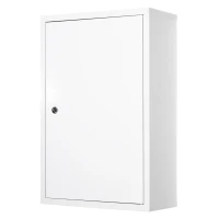kleankin Steel Wall Mount Medicine Cabinet 3 Tier Emergency Box for Bathroom Kitchen, Lockable with 2 Keys - White(m-13)