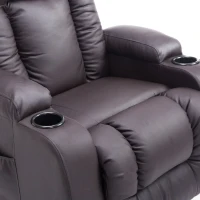 Open Box HOMCOM Luxury Faux Leather Heated Vibrating Massage Recliner Chair with Remote - Dark Brown(m-5)