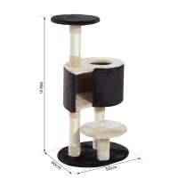 PawHut 39”H Cat Tree Scratching Post Condo Activity Center Kitten Climb Tower(m-3)