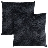 Monarch 18" x 18" Feathered Velvet Throw Pillow (Set of 2) - Black(m-1)