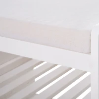 HOMCOM Compact Rustic Padded Wooden Shoe Rack Bench Organizer With Drawers - Country White(m-10)