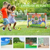 HOMCOM 2-in-1 Portable Soccer Goal for Children for Indoor/Backyard Training Practice w/ Target Net(m-4)