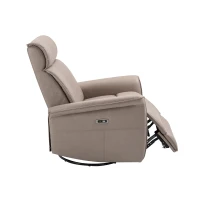 HOMCOM Modern Electronic Power Recliner with 360 Swivel Rotation, USB Charging Port and Footrest, Brown(m-14)
