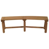Outsunny 4.5ft Rustic Log Backless Garden Bench Natural Wood Patio Lounge Seating Garden Furniture All Weather(m-6)