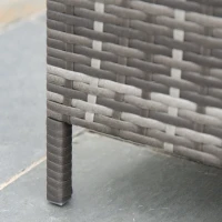 Outsunny 5PC Outdoor Patio Furniture Set Garden Rattan Wicker Sofa Cushioned Half-Moon Seat Deck w/ Pillow Grey(m-11)